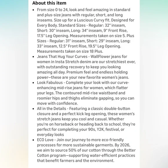 Wallflower Boot Cut Jeans size 16 - Picture 8 of 8